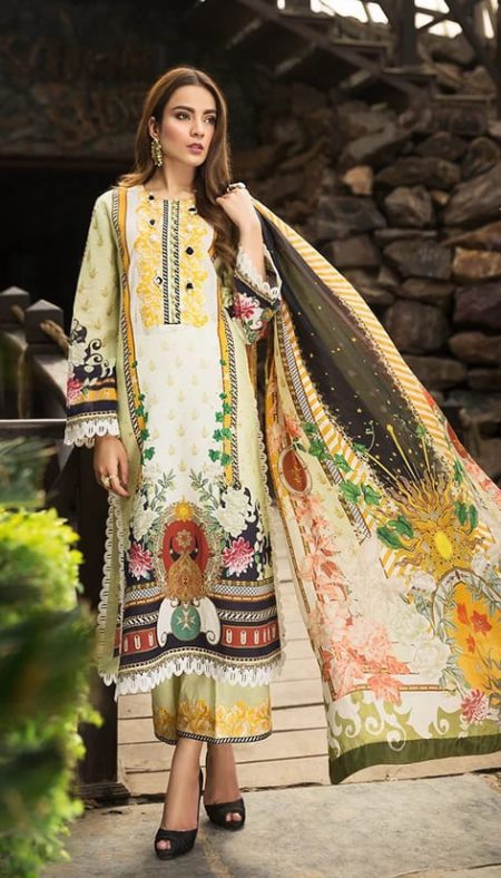 pakistani lawn suits with silk dupatta