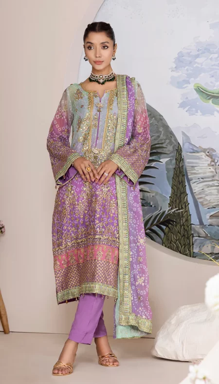 Nova Embroidered Chiffon Semi Stitched - CL-05