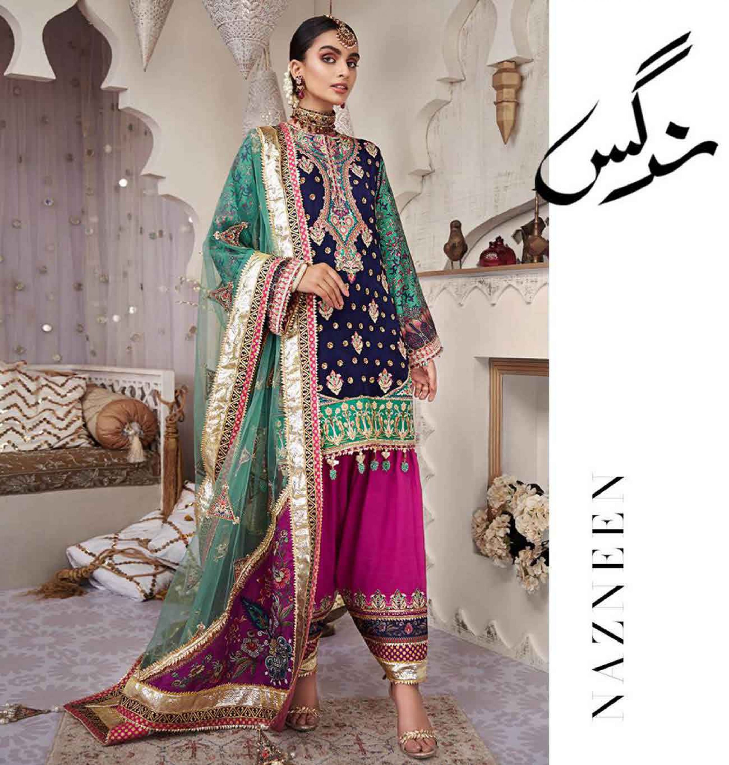Pakiza Pakistani Designer Royal Crepe Embroidered Suit – AliShaif
