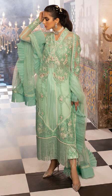 Mushq Tissue De Luxe Luxury Formal Stitched - MCL-8 Mint Melody