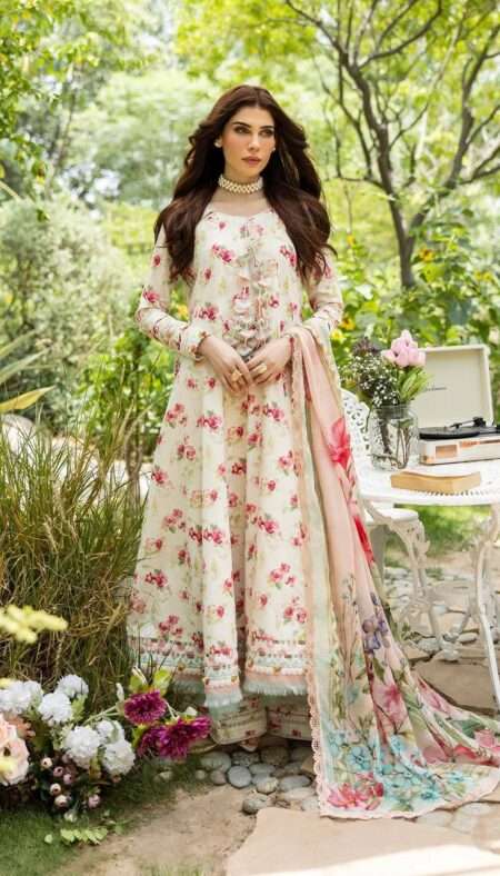 Elaf Prints Lawn Collection - 2A IVORY PEONY
