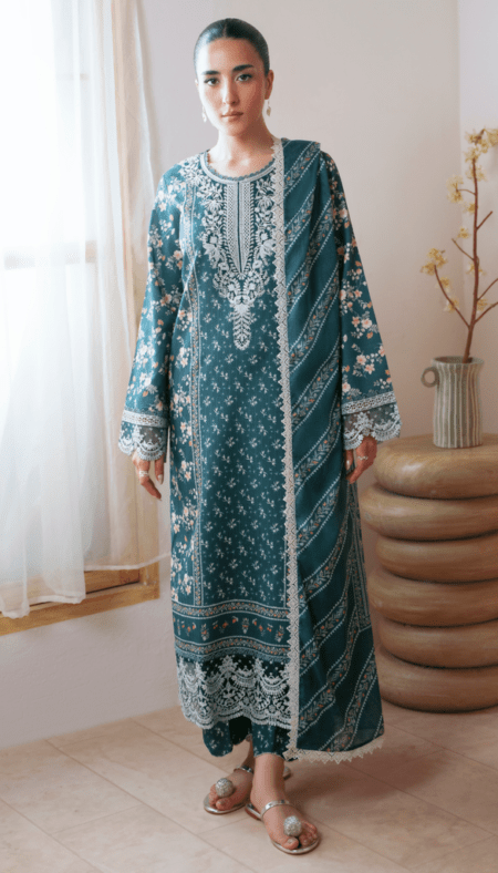 Aabyaan Print Luxe Lawn Collection - LAVIA (AP-01)