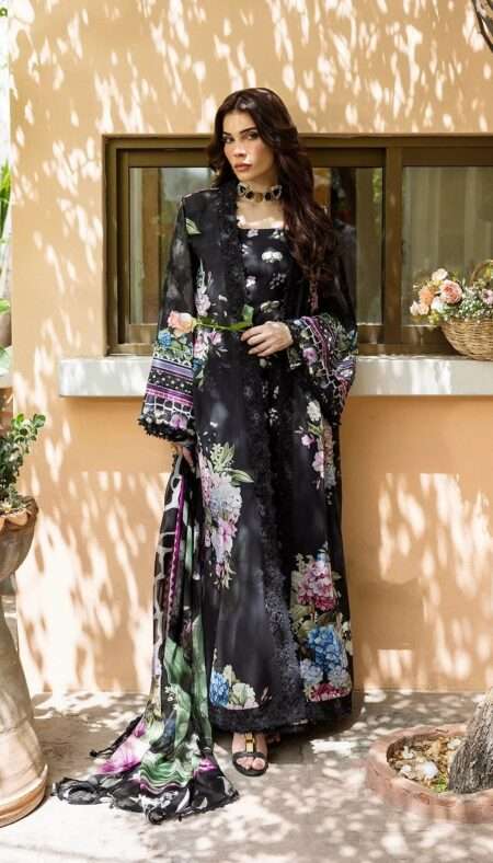 Elaf Prints Lawn Collection - 4A MIDNIGHT BLOOM