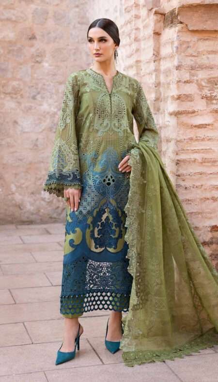 Maria B Luxury Embroidered Lawn Collection D-1A
