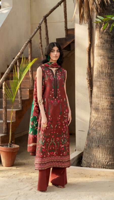 Firdous Sunspell Lawn Collection - D137 - Berry