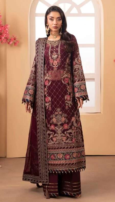 Barroco By Adans Libas Embroidered Chiffon - Design 09