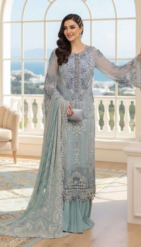 Ronak E mehal ZA Cloths Semi Stitched Chiffon Vol 2 - D8