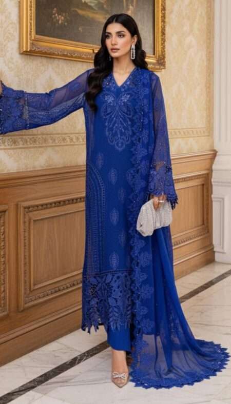 Ronak E mehal ZA Cloths Semi Stitched Chiffon Vol 2 - D3