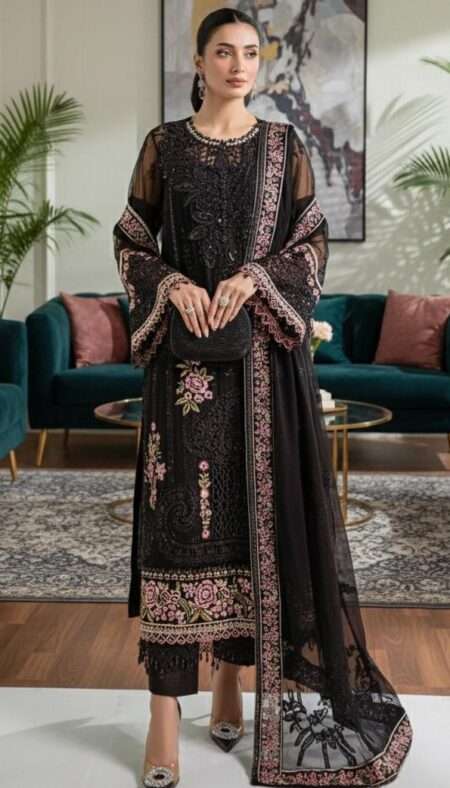 Ronak E mehal ZA Cloths Semi Stitched Chiffon Vol 2 - D4